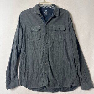KUHL Men's Large Descendr Flannel Shirt Long Sleeve Button Up Gray